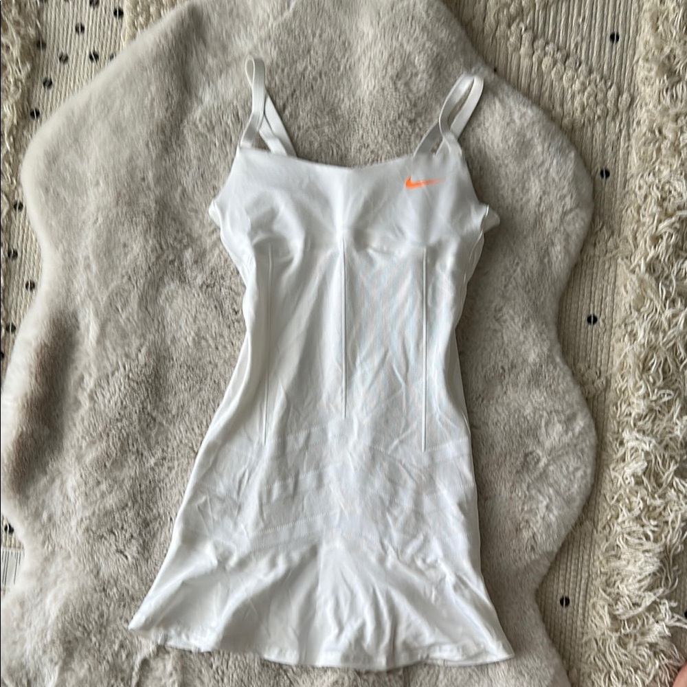 Sherapova White Nike Dress with Orange Swoosh